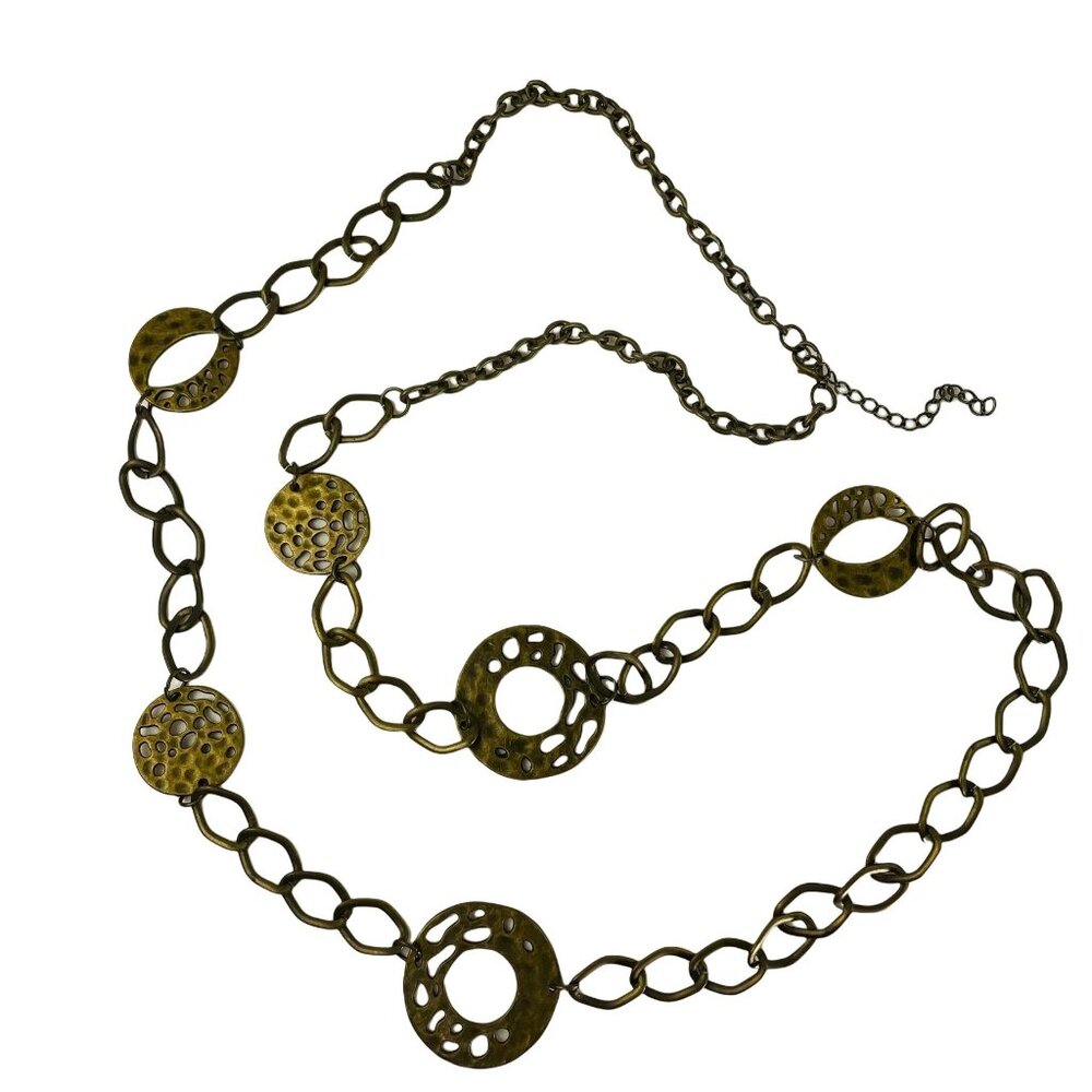 Vintage Belly Belt Bohemian Body Metal Chain Link Style 70s Adjustable Size u